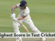 Highest Score in Test cricket
