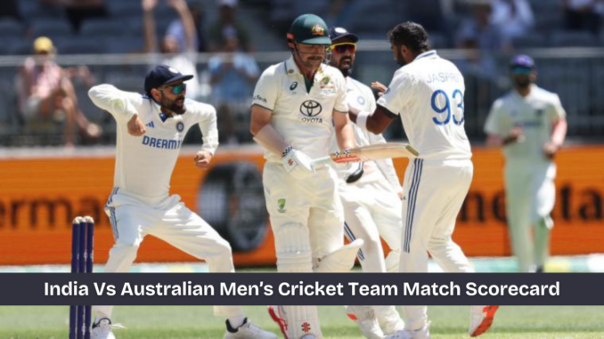 India National Cricket Team Vs Australian Men’s Cricket Team Match Scorecard